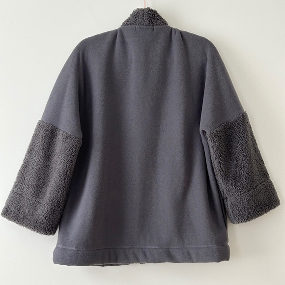 INC International Concepts Intimates Gray Sherpa Fleece Lounge Jacket - Picture 10 of 16